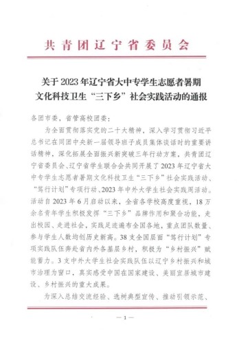 喜報(bào)｜我校在2023年遼寧省大中專學(xué)生志愿者暑期文化科技衛(wèi)生“三下鄉(xiāng)”社會實(shí)踐活動中獲獎(jiǎng)